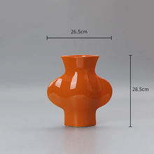 Glossy Flat Hydroponic Ceramic Vase