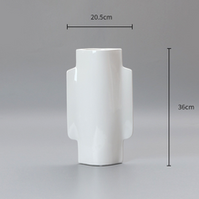 Glossy Flat Hydroponic Ceramic Vase