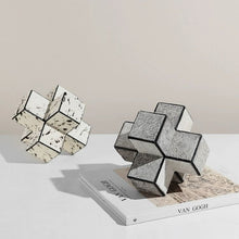 Horse Hair Leather Geometric Cross Paper Weight