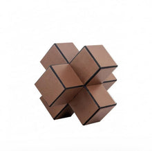 Horse Hair Leather Geometric Cross Paper Weight
