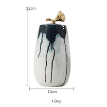 White & Teal Marble Style Jar
