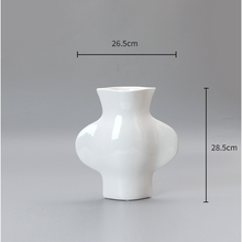Glossy Flat Hydroponic Ceramic Vase