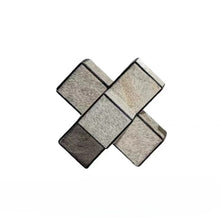 Horse Hair Leather Geometric Cross Paper Weight