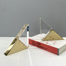 Triangular Crystal Metal Marble Bookend