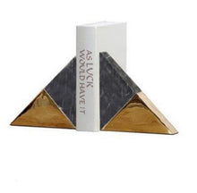 Triangular Crystal Metal Marble Bookend