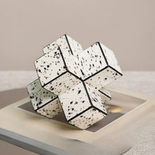 Horse Hair Leather Geometric Cross Paper Weight