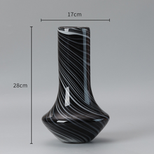 White Strip Glazed Vase