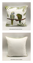 Green Parrot Embroidery Cushion Cover (Set of 2)