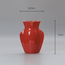 Glossy Flat Hydroponic Ceramic Vase