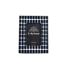 Blue And White Plaid Ox Bone Photo Frame Home