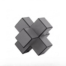 Horse Hair Leather Geometric Cross Paper Weight