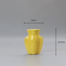Glossy Flat Hydroponic Ceramic Vase