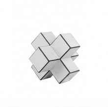Horse Hair Leather Geometric Cross Paper Weight