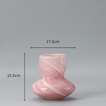 Cone Bottom Striped Glass Vase