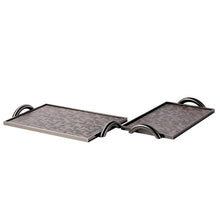 Stainless Steel Handle Leather Tray