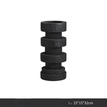 Distressed Wooden Thread Candle Holder/Decorfur