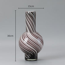 Conical Tube Bottom Striped Glass Vase