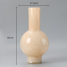 Conical Tube Bottom Striped Glass Vase