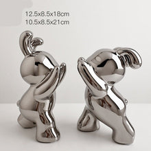 Ceramic Push Rabbit Bookend