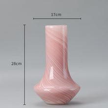 Conical Tube Bottom Striped Glass Vase