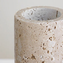 Brown Travertine Candle Holder