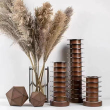 Metal Solid Wood Candle Holder