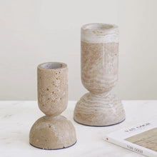 Brown Travertine Candle Holder