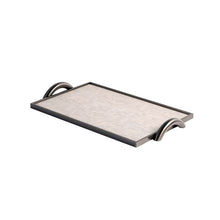 Stainless Steel Handle Leather Tray