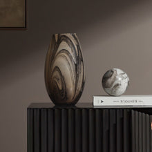Black Ink In Brown Glass Vase