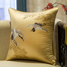 Mahogany Crane Embroidery Pillow Cover (Sets of 2)