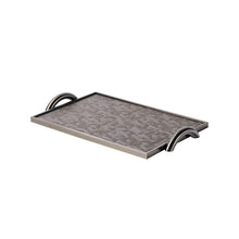 Stainless Steel Handle Leather Tray