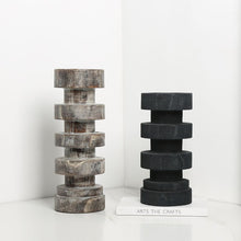Distressed Wooden Thread Candle Holder/Decorfur