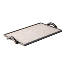 Stainless Steel Handle Leather Tray