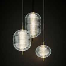 Corrugated Glass Chandelier