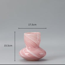 Conical Tube Bottom Striped Glass Vase