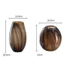Black Ink In Brown Glass Vase