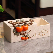 Red Berry with Golden Twig Ashtray & Tissue Box