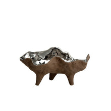 Brown Ceramic Irregular Bowl With Feet
