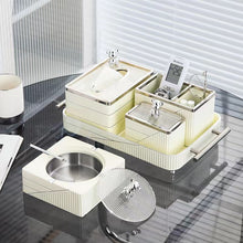 Cream & Golden Table Organizer