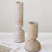 Brown Travertine Candle Holder