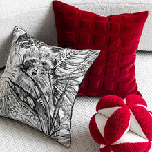 Red and Black Velvet Cushion Cover