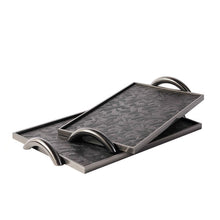Stainless Steel Handle Leather Tray