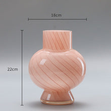 Pink Striped Gourd Hydroponic Glass Vase