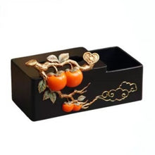 Red Berry with Golden Twig Ashtray & Tissue Box
