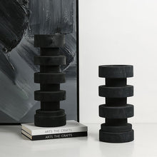 Distressed Wooden Thread Candle Holder/Decorfur