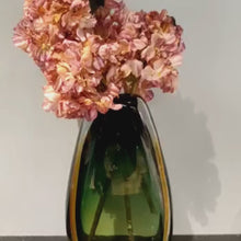 Green Yellow Ombre Thick Glass Vase