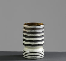 Ribbed black flower vase