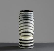 Ribbed black flower vase