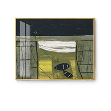 Yellow and Green Still Life Abstract Painting