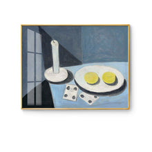 Yellow and Green Still Life Abstract Painting